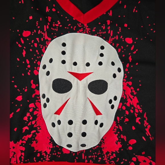 Friday The 13th Jason Voorhees Horror Black Hockey #13 Jersey Men’s Size XL - Picture 6 of 13